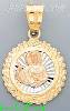 14K Gold Jesus Christ Sacred Heart Stamp Charm Pendant