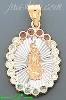 14K Gold Virgin of Guadalupe Stamp Charm Pendant