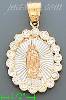 14K Gold Virgin of Guadalupe Stamp Charm Pendant