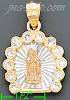 14K Gold Virgin of Guadalupe Stamp Charm Pendant