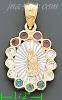 14K Gold Virgin of Guadalupe Stamp Charm Pendant