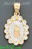 14K Gold Virgin of Guadalupe Stamp Charm Pendant