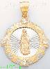 14K Gold Virgin of Guadalupe Stamp Charm Pendant