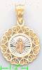 14K Gold Virgin of Guadalupe Stamp Charm Pendant