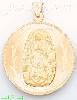 14K Gold Virgin of Guadalupe Engraved Charm Pendant
