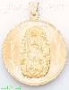 14K Gold Virgin of Guadalupe Engraved Charm Pendant