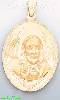 14K Gold Jesus Sacred Heart Engraved Charm Pendant