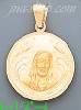 14K Gold Jesus Sacred Heart Engraved Charm Pendant