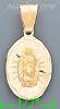 14K Gold Virgin of Guadalupe Engraved Charm Pendant