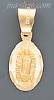 14K Gold Virgin of Guadalupe Engraved Charm Pendant