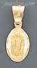 14K Gold Virgin of Guadalupe Engraved Charm Pendant