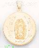 14K Gold Virgin of Guadalupe Engraved Charm Pendant