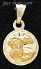 14K Gold Baptism Diamond-cut Round Engraved Charm Pendant
