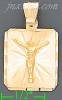 14K Gold Crucifix Engraved Charm Pendant