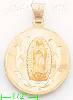 14K Gold Virgin of Guadalupe Engraved Charm Pendant