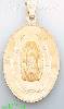 14K Gold Virgin of Guadalupe Engraved Charm Pendant