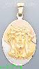 14K Gold Jesus Christ Face 3Color Engraved Charm Pendant