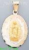14K Gold Virgin of Guadalupe 3Color Engraved Charm Pendant