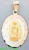 14K Gold Virgin of Guadalupe 3Color Engraved Charm Pendant