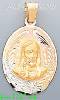 14K Gold Jesus Sacred Heart 3Color Engraved Charm Pendant