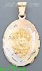 14K Gold Virgin of Guadalupe 3Color Engraved Charm Pendant