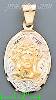 14K Gold Jesus Christ Face 3Color Engraved Charm Pendant