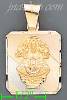 14K Gold Virgin of San Juan 3Color Engraved Charm Pendant