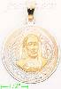 14K Gold Jesus Sacred Heart 3Color Engraved Charm Pendant