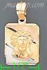 14K Gold Jesus Christ Face 3Color Engraved Charm Pendant