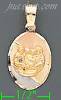 14K Gold Baptism 3Color Engraved Charm Pendant