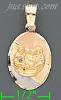 14K Gold Baptism 3Color Engraved Charm Pendant