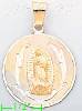 14K Gold Virgin of Guadalupe 3Color Engraved Charm Pendant