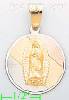 14K Gold Virgin of Guadalupe 3Color Engraved Charm Pendant