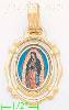 14K Gold Virgin of Guadalupe Picture Charm Pendant