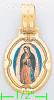 14K Gold Virgin of Guadalupe Picture Charm Pendant