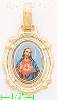 14K Gold Sacred Heart of Jesus Picture Charm Pendant