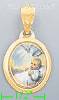 14K Gold Baby Jesus & Holy Spirit Dove Picture Charm Pendant