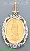 14K Gold Virgin of Guadalupe Onyx Charm Pendant