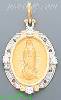 14K Gold Virgin of Guadalupe Onyx Charm Pendant