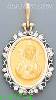 14K Gold Sacred Heart of Jesus Onyx Charm Pendant