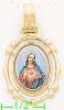 14K Gold Sacred Heart of Jesus Picture Charm Pendant