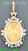 14K Gold Sacred Heart of Jesus Onyx Charm Pendant