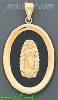 14K Gold Virgin of Guadalupe Onyx Charm Pendant