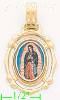 14K Gold Virgin of Guadalupe Picture Charm Pendant