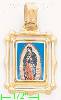 14K Gold Virgin of Guadalupe Picture Charm Pendant