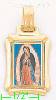 14K Gold Virgin of Guadalupe Picture Charm Pendant