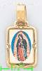 14K Gold Virgin of Guadalupe Picture Charm Pendant