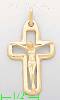 14K Gold Crucifix Italian Cross Charm Pendant