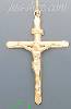 14K Gold Crucifix Italian Cross Charm Pendant