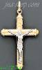 14K Gold 2Tone Tubular Crucifix Cross Charm Pendant